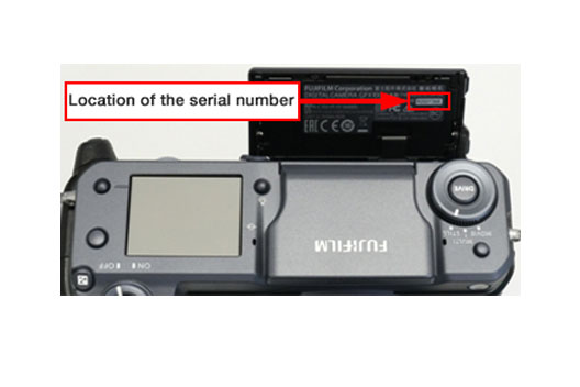 [Photo]Position of the serial number