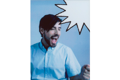 [photo] Speech Bubble 2 frame added to a photo of a guy excited smiley guy