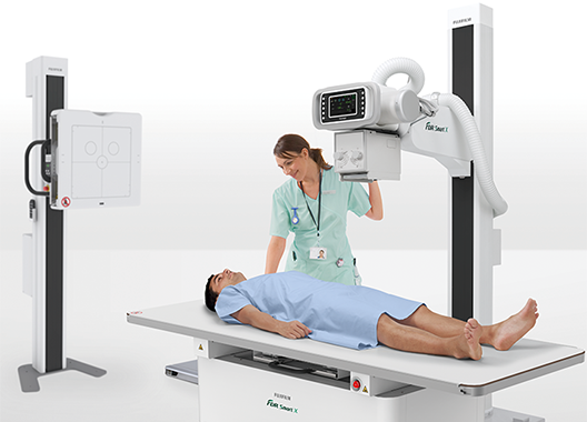 [photo] Floor mounted tube option of the FDR Smart X X-ray system