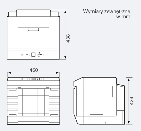 DX400W with Sheet feeder External view diagram