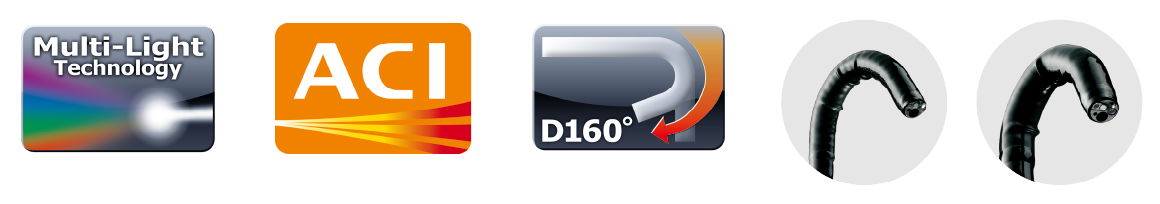 The logo of Multi Light Technology, ACI and Down Angulation with EG-840T and EG-840TP