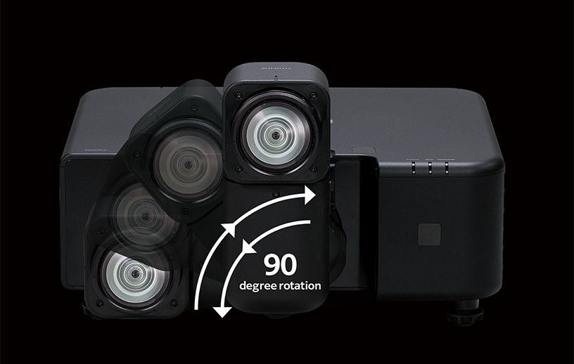 Image showing that the FP-ZUH6000 mount can be moved within a 90-degree range.