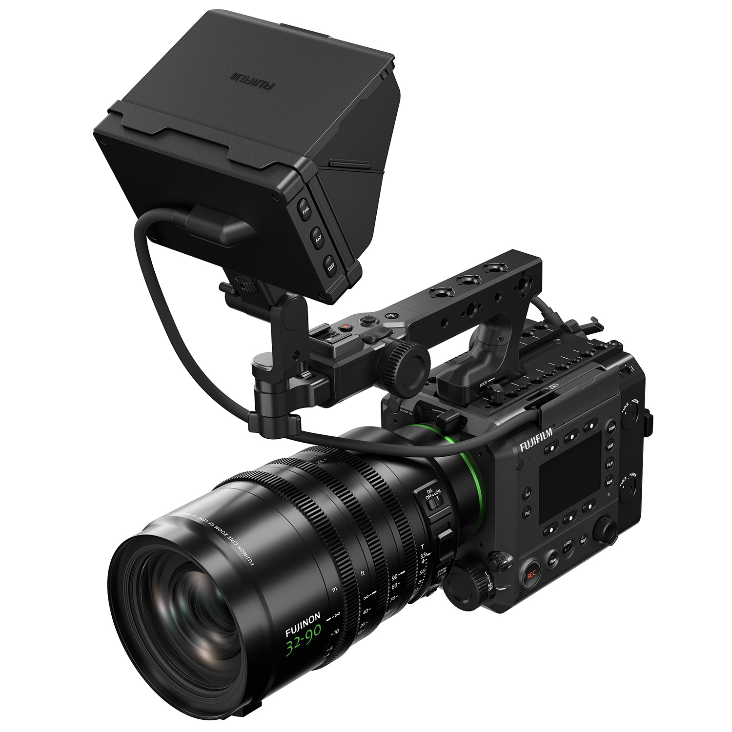 Equipped with “FUJINON Lens GF32-90mmT3.5 PZ OIS” WR”