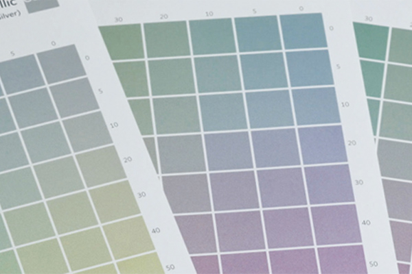 Print sample "Metallic colour chart"