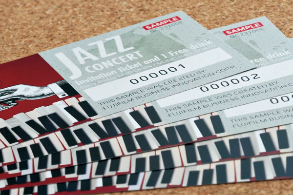 Print sample "Ticket with serial number"