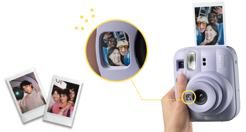 Taking a selfie by looking at oneself in Selfie mirror.