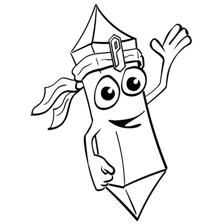 Comic figure representing Peter Pigment