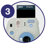 Zoomed in image showing instant photo shooting up - Step 3