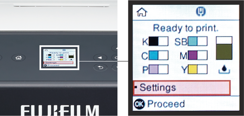 The printer is equipped with a LCD control panel on the main unit. This makes operation easy and convenient.