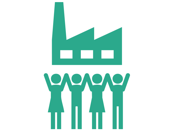 icon of people holding up a business