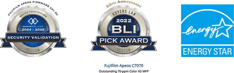 3rd party certification; Security validation, BLI Pick Award, Energy Star program