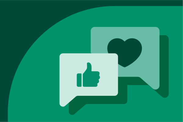 "Like" and "Heart" social media reaction icons