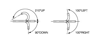 [image] El endoscopio se dobla de manera flexible a 210 grados hacia arriba/90 grados hacia abajo, 100 grados hacia la izquierda/derecha