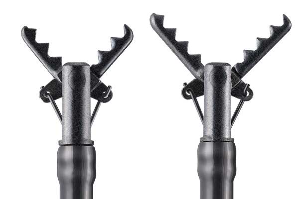 [photo] Open, serrated jaws of two ClutchCutter devices, side by side